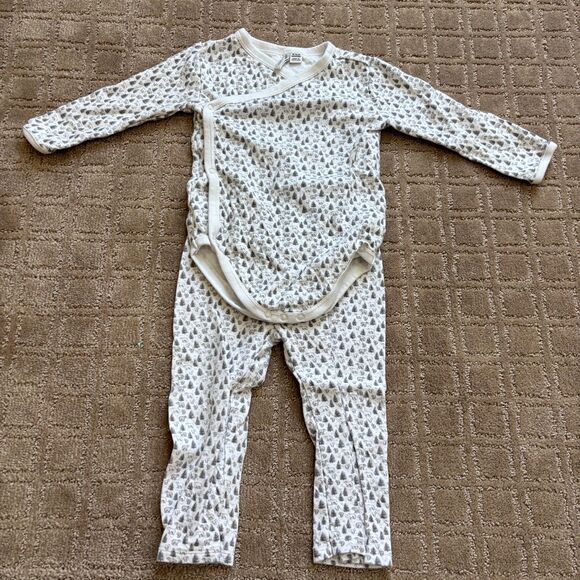Janie & Jack Onesie Pant Set Unisex Baby 18-24 Months White Gray Forest Bears - Picture 2 of 6